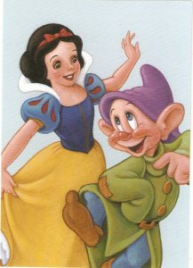 The Art of Disney. Snow White and Dopey 2005 USPS stamped PC. Size 15 x 1