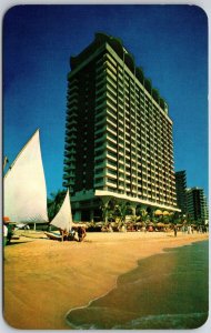 El Hotel Paraiso Marriot Acapulco Mexico Yachting Beach Bathing Resort Postcard