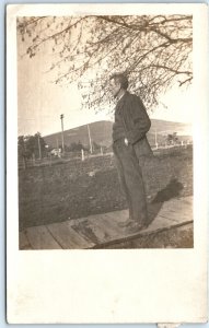 x8 LOT c1910s Men Pose Outdoors RPPC Gentleman Nature Real Photo Postcards A175