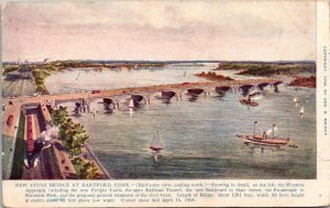 Connecticut New Stone Bridge At Hartford 1908