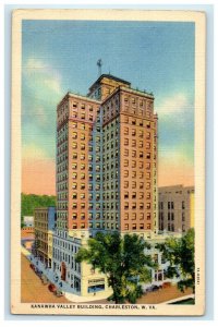 1944 Kanawha Valley Building Street View Charleston West Virginia WV Postcard 