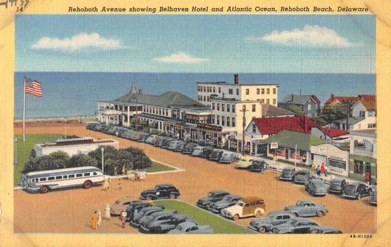 Rehoboth Beach Delaware Belhaven Hotel Birds Eye View Vintage Postcard AA29782