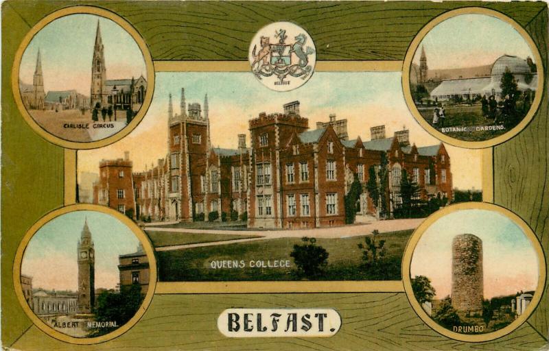 Multiview Postcard Belfast Northern Ireland Queens College Drumbo Botanic Garden