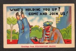 ME Greetings From WINTERPORT MAINE Comic Postcard