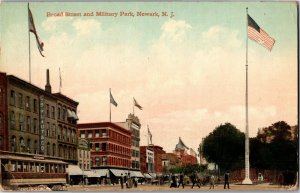 Broad Street and Military Park, Newark NJ c1910 Vintage Postcard S02