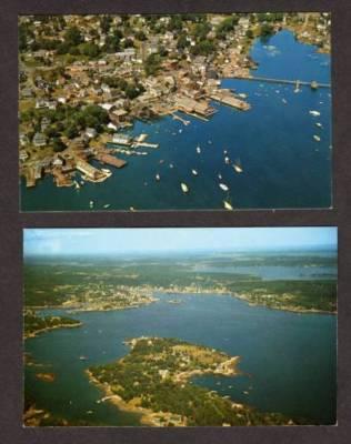 ME Lot 2 Aerial City BOOTHBAY HARBOR MAINE POSTCARDS