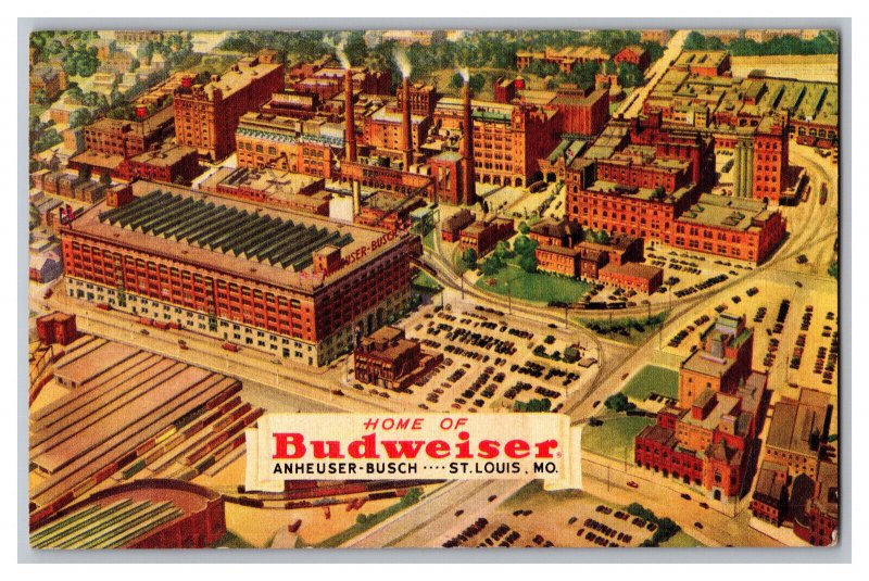 Postcard MO Home Of Budweiser Anheuser-Busch St. Louis MO. Missouri 