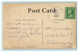 Greetings From Kempton Illinois 1908 Bloomington Antique Postcard 