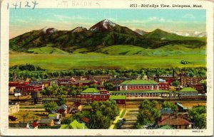 Livingston, Montana bird's eye view Absaroka mountains US Army PO USAF hopsital