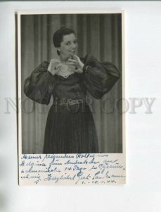 472572 GERMANY Belle Opera Singer AUTOGRAPH 1944 year Vintage PHOTO postcard