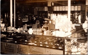 RPPC Candy Confectionery Store Boston Brockton Steam Railroad Sign Cash Register