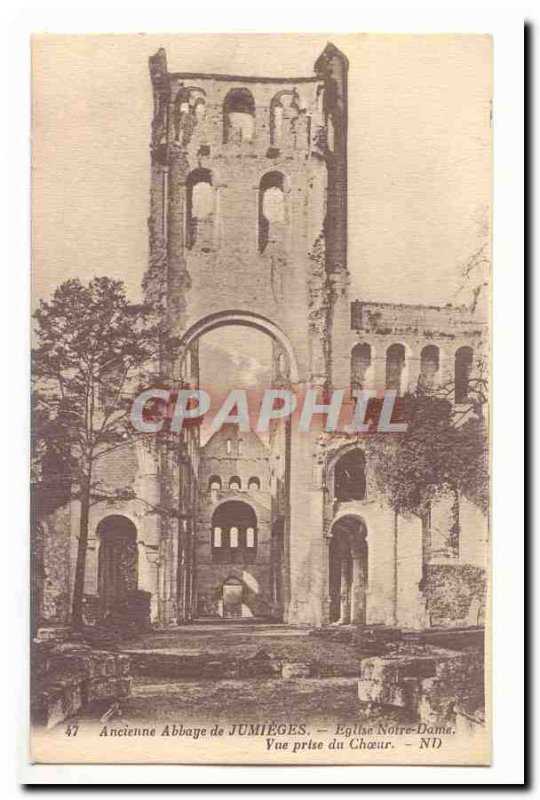 Former Abbey of Jumieges Old Postcard Notre Dame Church View from the Choir