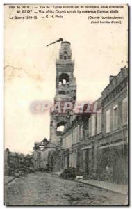 Old Postcard View of Albert L & # 39Eglise reached by many German shells Army