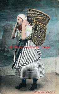 Native Ethnic Culture Costume, New Haven Fish Wife with Wicker Baskets