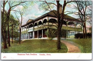 Hanscom Park Pavilion Omaha Nebraska NB Trees Grounds Postcard