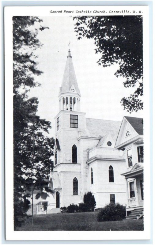 GREENVILLE, NH ~ New Hampshire ~ Sacred Heart CATHOLIC CHURCH c1940s Postcard