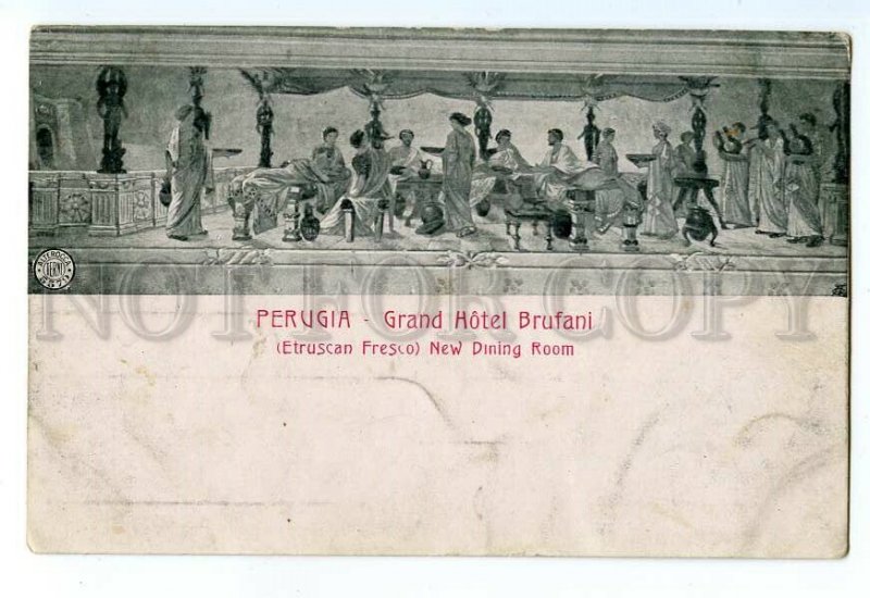 496949 Italy Perugia Grand Hotel Brufani New Dining Room Vintage postcard