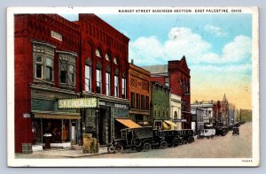 J87/ East Palestine Ohio Postcard c1910 Market Street Stores Skerball 1200