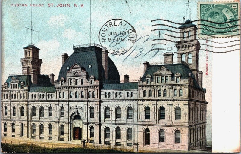 Canada New Brunswick St. John Custom House Vintage Postcard C162