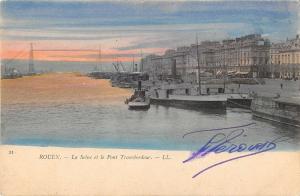 B23170 France Seine Maritime Rouen La Seine et le Pont Transbordeur ship bateaux