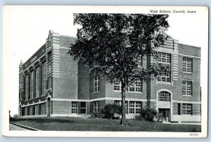 Carroll Iowa Postcard High School Exterior Building View c1917 Vintage Antique