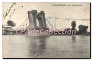 Postcard Old Bridge collapsed Andrezieux