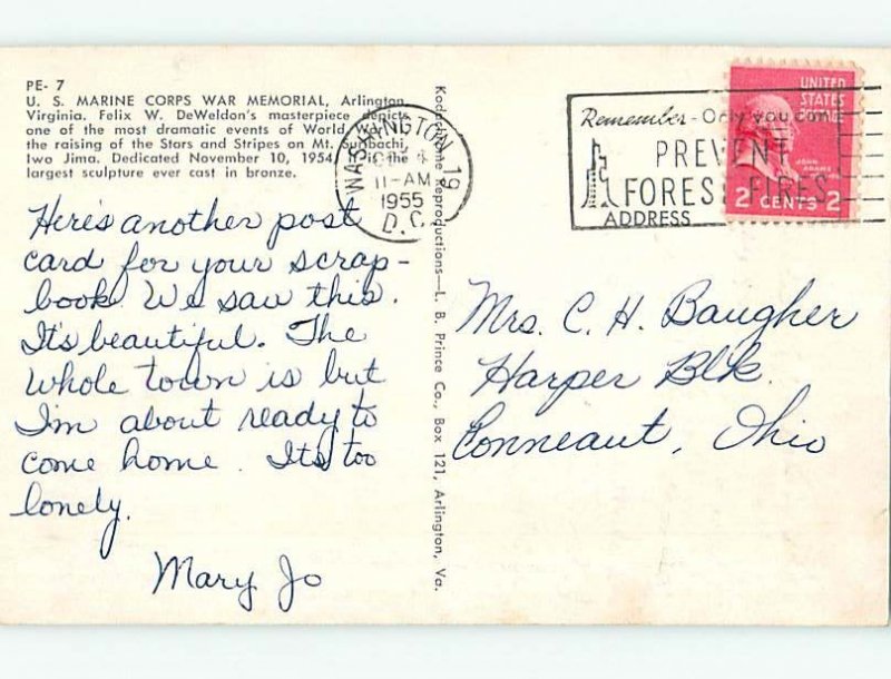 Pre-1980 MONUMENT Arlington Virginia VA HJ7946