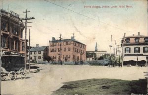 Milton Lower Mills Massachusetts MA Pierce Square Street Scene c1910 Postcard