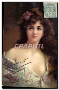 Old Postcard Fantasy Illustrator Woman Asti