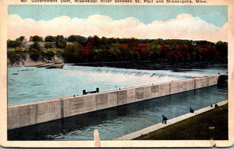 Minnesota Minneapolis - St Paul Government Dam On The Mississippi River