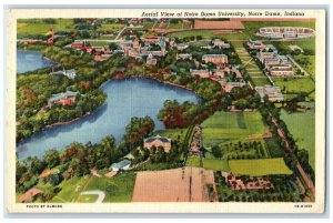 Aerial View Of Notre Dame University Notre Dame Indiana IN Vintage Postcard