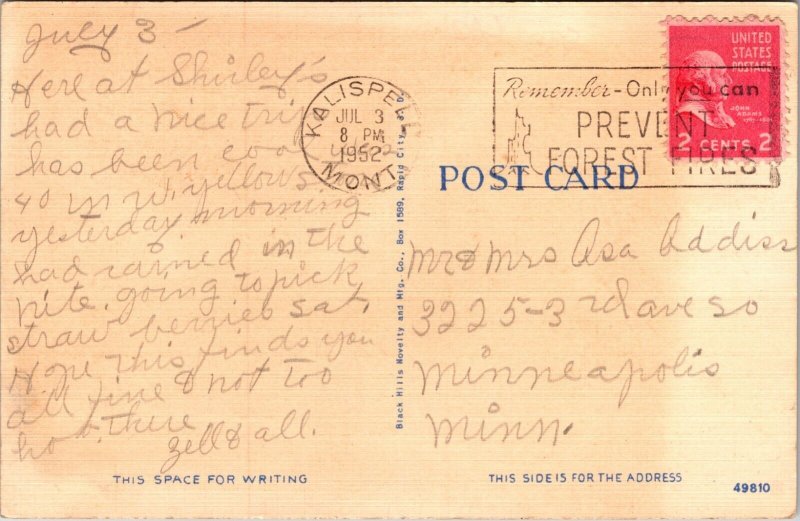 Out Where the West Begins poem Arthur Chapman PM 1962 Kalispell MT Postcard