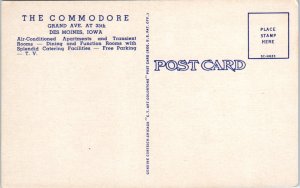 1955 The Commodore Grand Ave at 35th Des Moines IA Postcard 