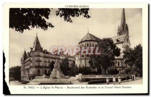 Old Postcard Ocean Pyrenees Pau l & # 39eglise st martin pyrenees boulevard a...