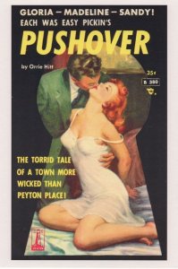 Pushover Risque Adult Peyton Place 1950s Sexy Story Book Postcard