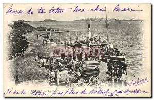 Old Postcard Dinard La Cote boat Caleches