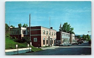 GASPE, Quebec Canada ~ MAIN STREET SCENE c1960s Dominion Bank  Postcard