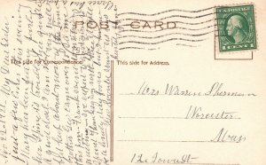 Vintage Postcard 1921 New Library Springfield MA Massachusetts 1 Cent