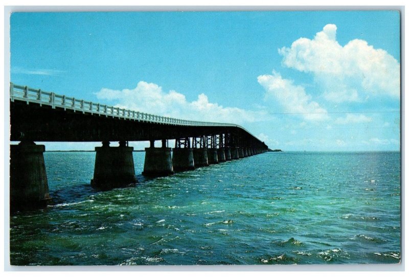 c1960s Overseas Highway Scene To Key West Florida FL Unposted Vintage Postcard