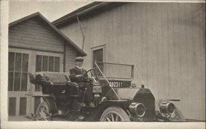 From a Utica NY Group Man in Car Visible License Plate Real Photo Postcard
