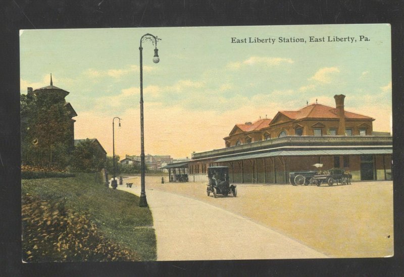 EAST LIBERTY PENNSYLVANIA PA. RAILROAD DEPOT TRAIN STATION VINTAGE POSTCARD