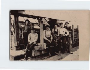 Postcard Group of Men Vintage Picture