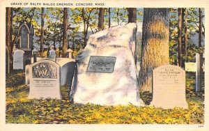 Grave of Ralph Waldo Emerson in Concord, Massachusetts