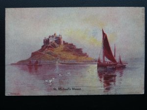 Cornwall ST. MICHAEL'S MOUNT Hannaford Artist Impression -  Old Postcard