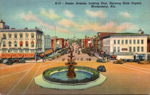 Alabama Montgomery Dexter Avenue Looking East Showing State Capitol Curteich