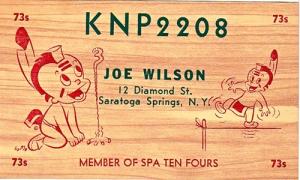 CB QSL - KNP2208, Joe Wilson, Saratoga Springs NY