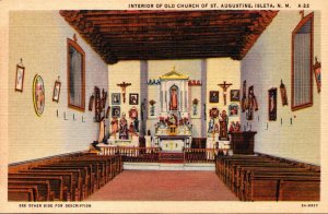 New Mexico Isleta Interior Of Church Of St Augustine Curteich