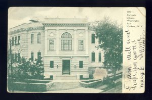 Yonkers, New York/NY Postcard, Carnegie Library, Washington Park