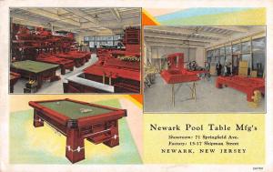 Newark New Jersey Newark Pool Table Mfg Co Interior View Antique Postcard J76177