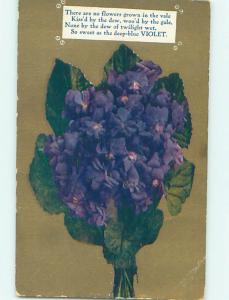 Unused Divided-Back VIOLET POEM WITH BEAUTIFUL VIOLET FLOWERS o9708